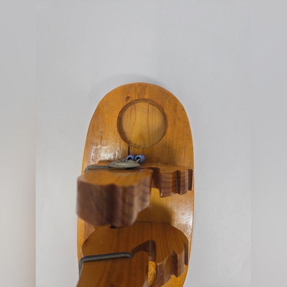 Wooden Handmade Napkin, Salt & Pepper Shaker Holders Coyotes Howling At The Moon - Picture 11 of 14